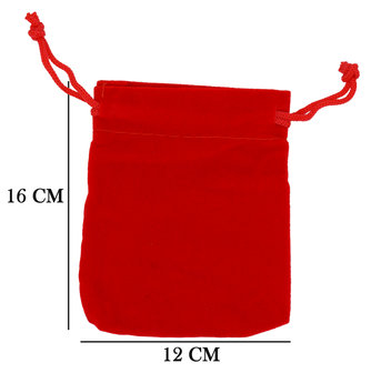 Velvet Organza bags 12x16 cm Pack of 50 Pieces - Red