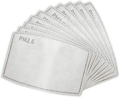 10 X Vervangbare mondkapje filters  | PM 2.5 filters