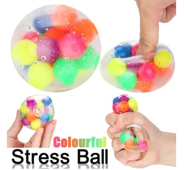 12 x Fidget Stress Ball rainbow