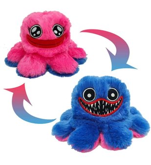 Pluche 20cm Octopus Blauw &amp; Roze
