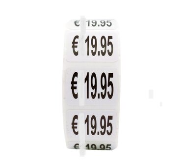 Prijs stickers &euro;19,95 500 stk - 2 cm Breed x 1,5 cm Hoog