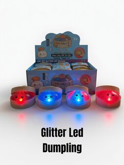 12 stuks Squishy Dumpling Glitter LED
