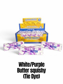 12 stuks Squishy Boter Tie Dye white/purple