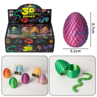 12 stuks 3D Printed Snake Egg