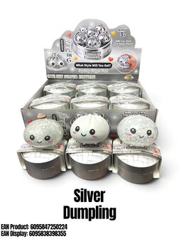 12 stuks Squishy Dumpling Silver Edition