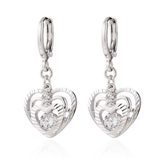 XUPING Oorbellen met Zirkonia Diamanten &amp; Hartjes