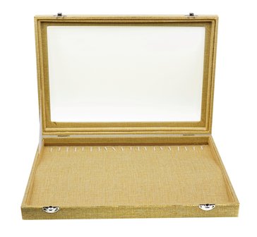 Jewellery Display case Bamboo Look 20 Compartments 