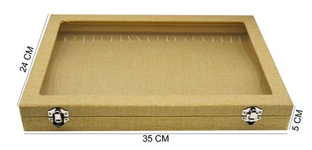 Jewellery Display case Bamboo Look 20 Compartments 