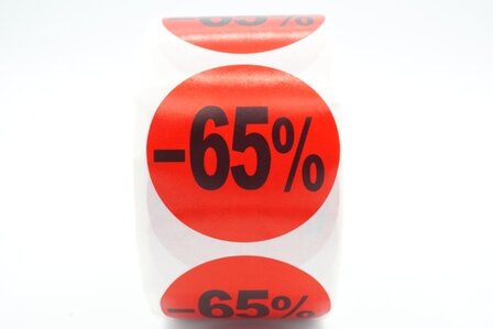 Prijs/Korting -65% stickers 500 stk