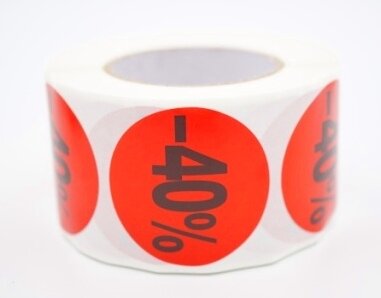 Prijs/Korting -40% stickers 500 stk