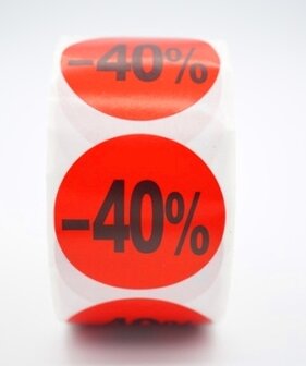 Prijs/Korting -40% stickers 500 stk