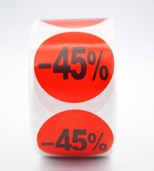 Prijs/Korting -45% stickers 500 stk