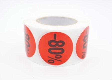 Prijs/Korting -80% stickers 500 stk