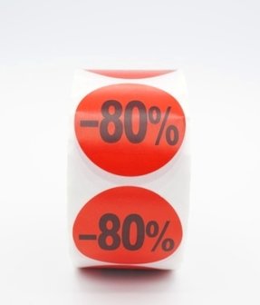 Prijs/Korting -80% stickers 500 stk