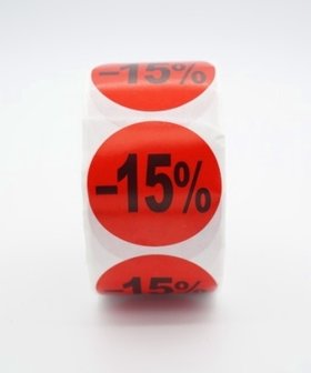 Prijs/Korting -15% stickers 500 stk