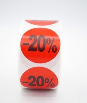 Prijs/Korting -20% stickers 500 stk