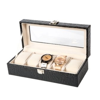 Luxe Lederen Horloge Koffer 5 Vakken