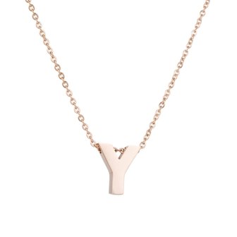 RVS Letter Y Ketting - Ros&eacute; Kleur