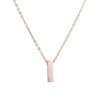 STAINLESS STEEL LETTER I NECKLACE - ROS&Eacute; COLOR 