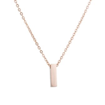 RVS Letter I Ketting - Ros&eacute; Kleur