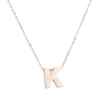 STAINLESS STEEL LETTER K NECKLACE - ROS&Eacute; COLOR 