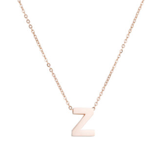 STAINLESS STEEL LETTER Z NECKLACE - ROS&Eacute; COLOR 