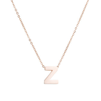 STAINLESS STEEL LETTER Z NECKLACE - ROS&Eacute; COLOR 
