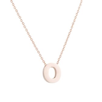 STAINLESS STEEL LETTER O NECKLACE - ROS&Eacute; COLOR 
