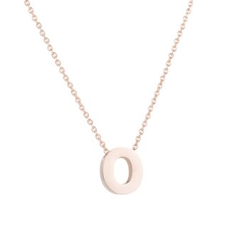 RVS Letter O Ketting - Ros&eacute; Kleur