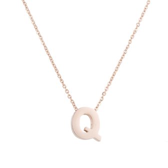 STAINLESS STEEL LETTER Q NECKLACE - ROS&Eacute; COLOR 