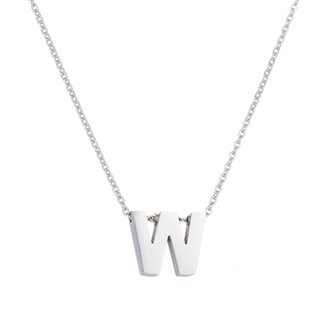 RVS Letter W Ketting Zilver Kleur