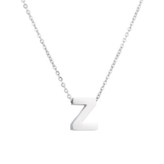 STAINLESS STEEL LETTER Z NECKLACE - COLOR SILVER