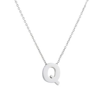 RVS Letter Q Ketting - Zilver Kleur