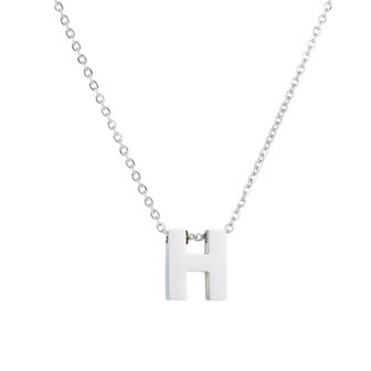 STAINLESS STEEL LETTER H NECKLACE - COLOR SILVER
