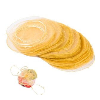 Organza Pouch Yellow 50 Piece 33 cm