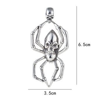 RVS Ketting Hanger - Sleutel Hanger met Skull &amp; Spin Ontwerp