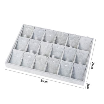 Luxe Display Fluweel Grijs voor 18 kettingen/Pendants