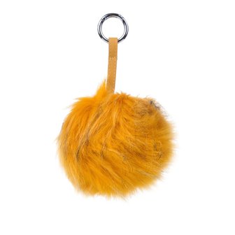 BAG-KEYCHAIN FLUFF BALL GOLD