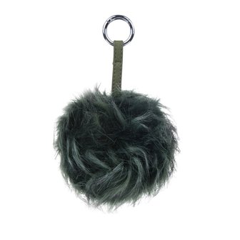 BAG-KEYCHAIN FLUFF BALL GREEN