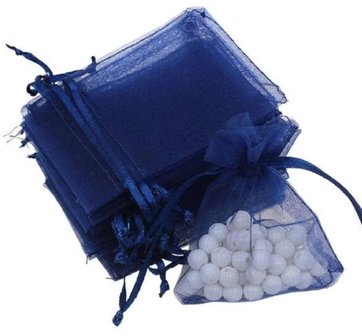Organza bags Navy blue Color 15x20 cm Pack of 50 pieces