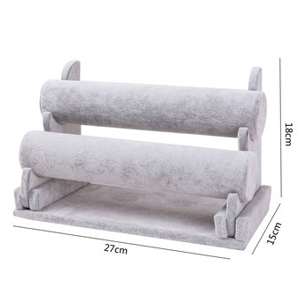 2 Rolls Jewelry Display Gray Velvet Dismountable