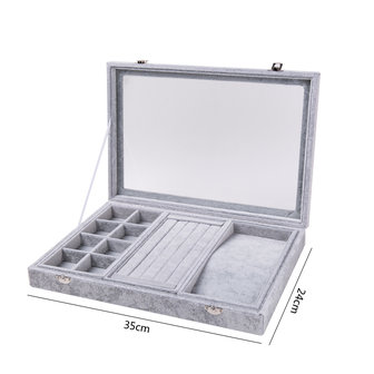  Luxury Display Case for Rings / bracelets / Necklaces &amp; Accessories Velvet Gray
