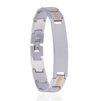 RVS ARMBAND STAINLESS STEEL Kleur Zilver &amp; Goud