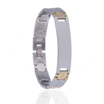 RVS ARMBAND STAINLESS STEEL Kleur Zilver &amp; Goud