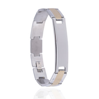 RVS ARMBAND STAINLESS STEEL Kleur Zilver &amp; Goud