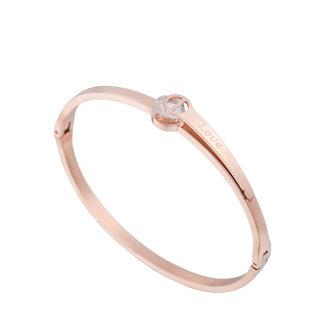 ARMBAND STAINLESS STEEL Kleur Ros&eacute; Goud - Zirkonia