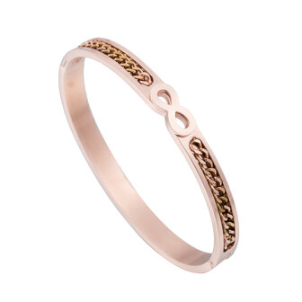 ARMBAND STAINLESS STEEL Kleur Rosé Goud - Infinity Symbool