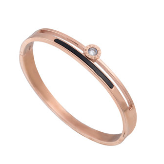 ARMBAND STAINLESS STEEL Kleur Ros&eacute; Goud - Zirkonia &#039;IV&#039;