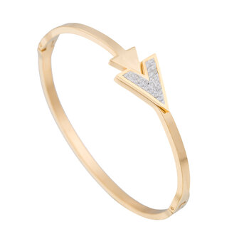 ARMBAND STAINLESS STEEL Kleur Goud - &#039;V&#039; Bangle 