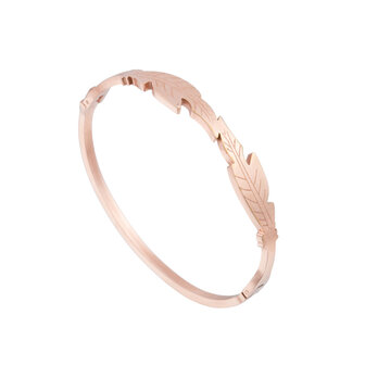 ARMBAND STAINLESS STEEL Kleur Ros&eacute; Goud - LEAF Bangle